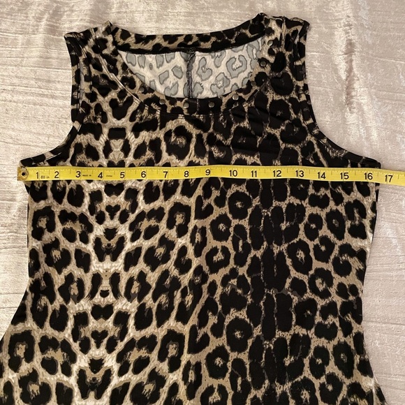 Leopard Print Sleeveless Tunic Size Small Petite - Picture 7 of 13